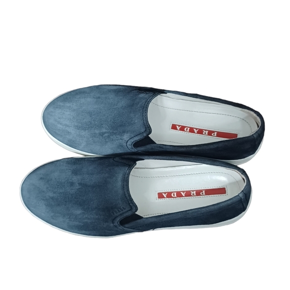 Auth! Prada suede loafers sleep ons flats shoes - Picture 1 of 13